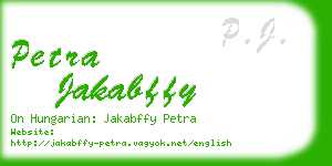 petra jakabffy business card